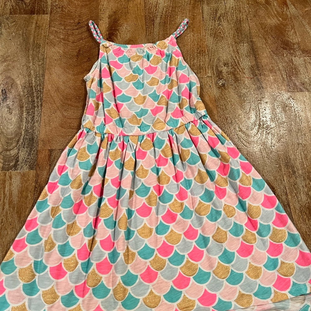 Carters scalloped multi color dress with rope straps